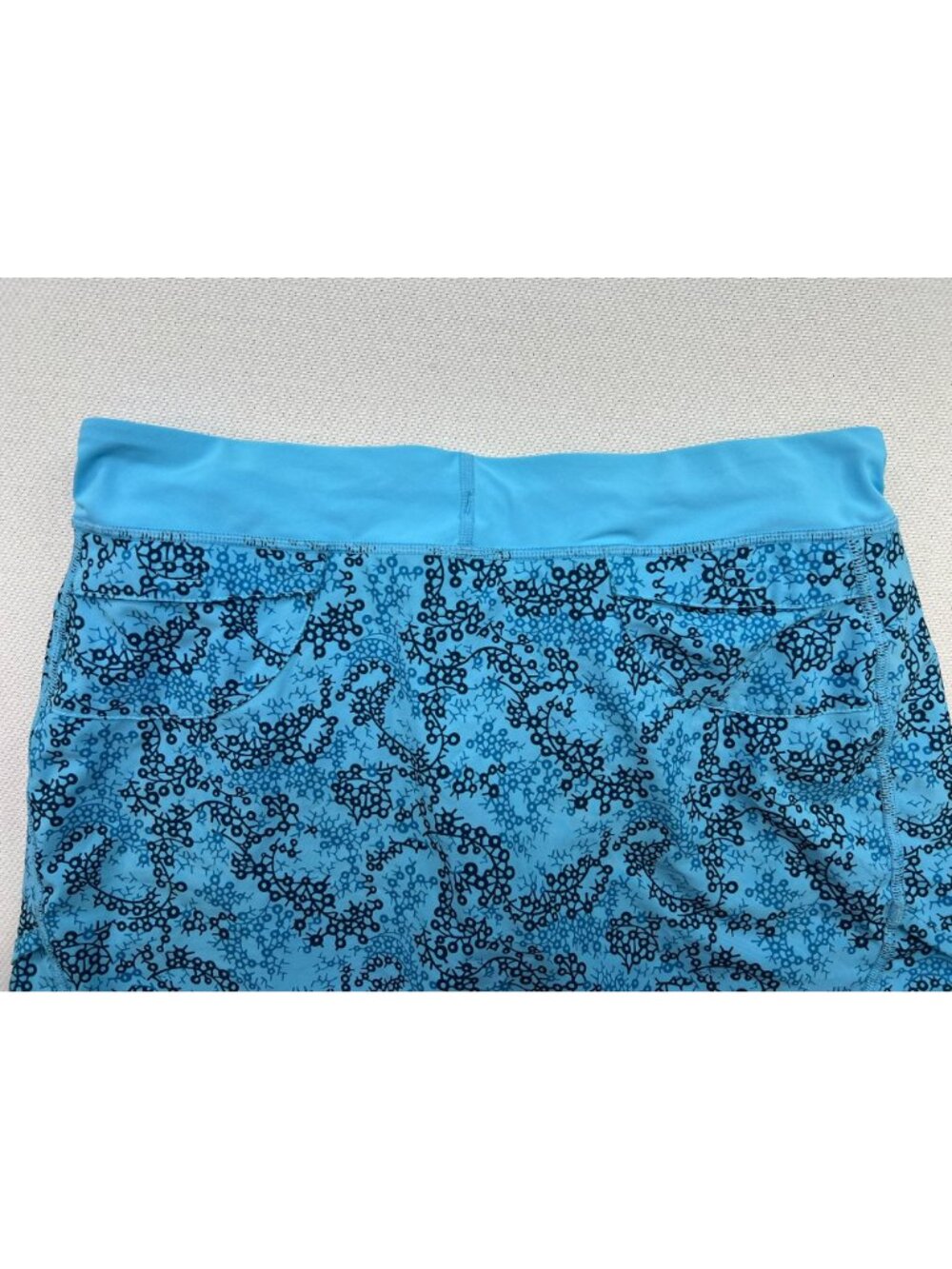 Patagonia Women's Nine Trails Skirt Pull On Stretch Size M Turquoise Abstract - Picture 9 of 10